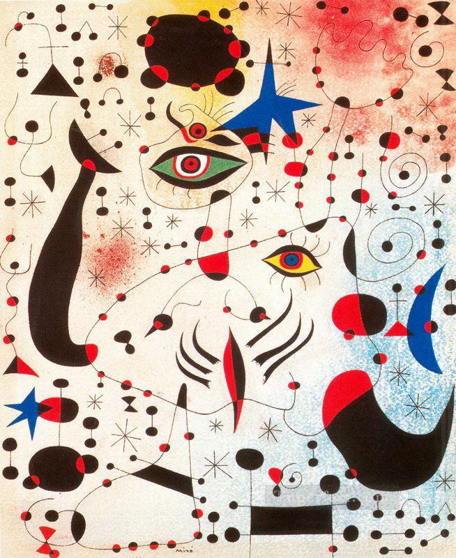 Ciphers and Constellations in Love with a Woman Joan Miro Oil Paintings